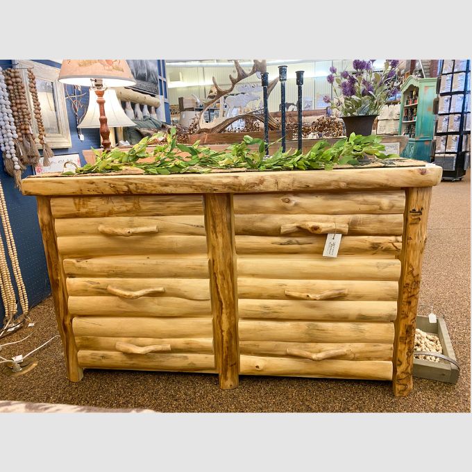 Aspen Log Six Drawer Dresser available at Rustic Ranch Furniture and Decor.