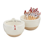 Farm Tidbits with Toothpick Holder Set by Mud Pie - Two Styles