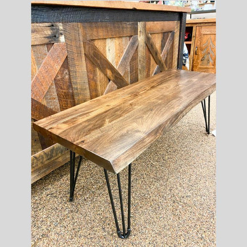 Live Edge Accent Bench available at Rustic Ranch Furniture and Decor