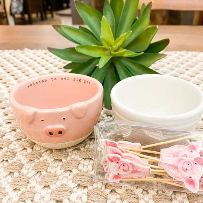 Farm Tidbits with Toothpick Holder Set by Mud Pie - Two Styles