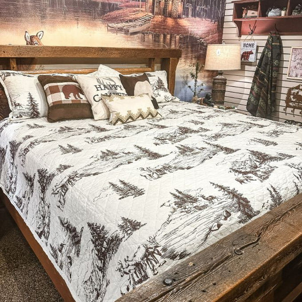 White Pines Reversible King Quilt Set – Rustic Ranch Furniture and Decor