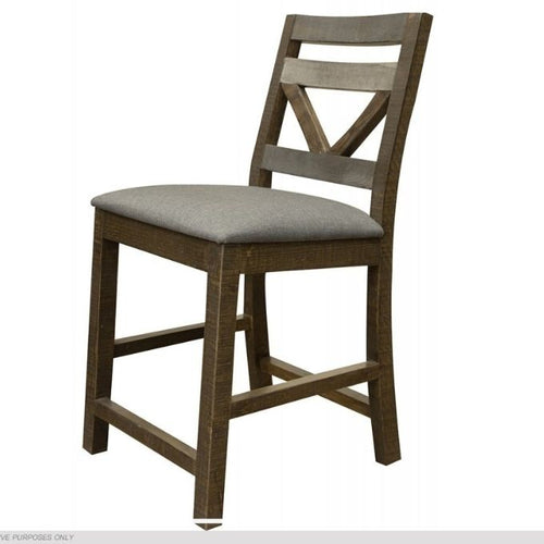Loft Brown Wooden Stool with Back- 24" and 30" available at Rustic Ranch Furniture and Decor.