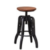 Parota Adjustable Wooden and Metal Stool available at Rustic Ranch Furniture and Decor.