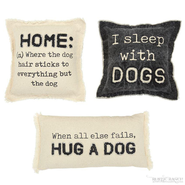 WASHED CANVAS DOG PILLOWS BY MUD PIE – Rustic Ranch Furniture and