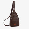 Dual Zipper Sling Bag - Coffee