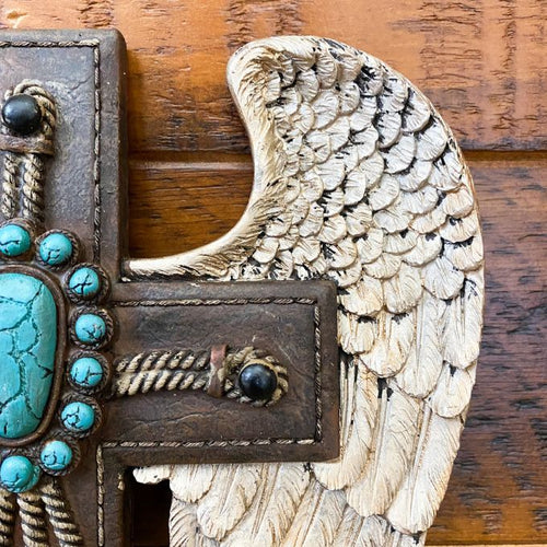Turquoise Cross with Wings