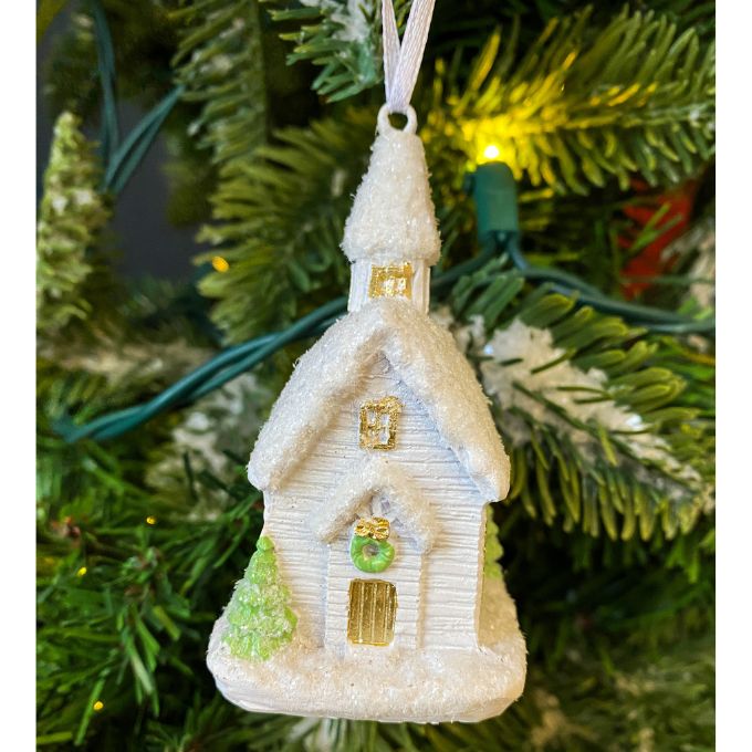 White Church Ornament