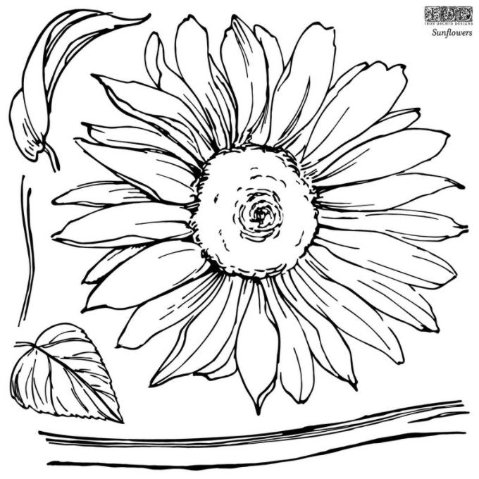 Sunflower Stamp with Masks by IOD