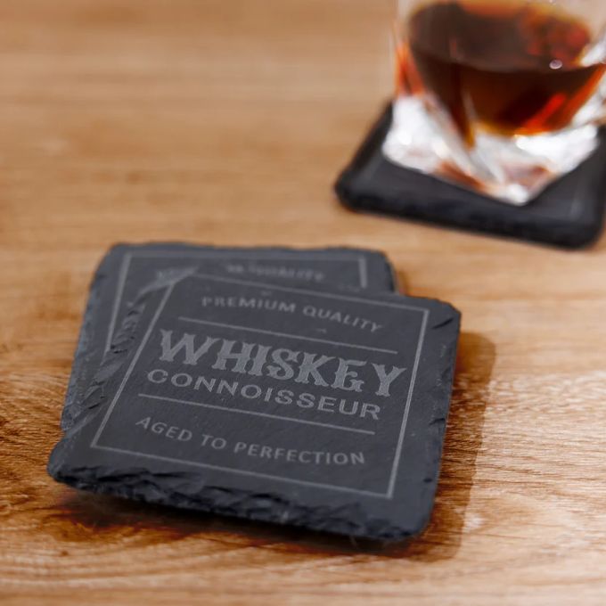 You're the Man Gift Box with Whiskey Glass and Slate Coaster