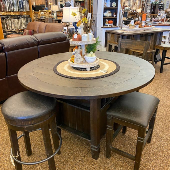 Homestead Counter Height Round Dining Table available at Rustic Ranch Furniture and Decor.