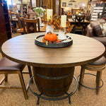 Homestead Barrel Table with Lazy Susan available at Rustic Ranch Furniture and Deco