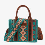 Southwest Canvas Crossbody/Tote Bag - Turquoise