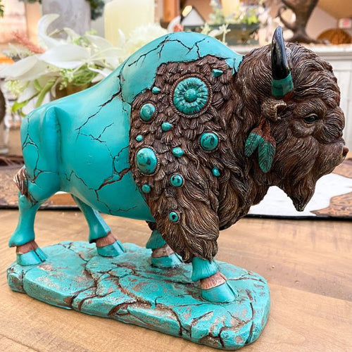 Turquoise Bison Figurine