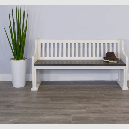 Carriage House Bench With Back available at Rustic Ranch Furniture and Decor.