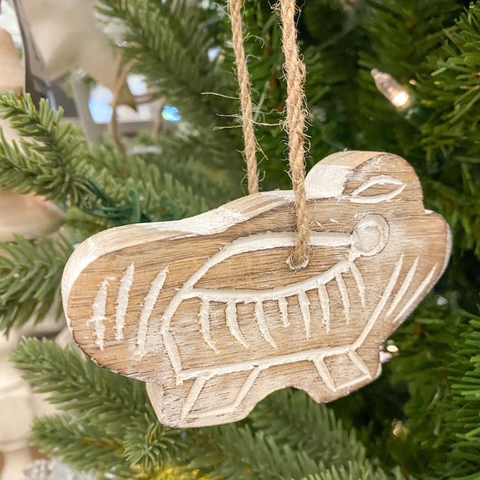 Wooden Manger Silhouette Ornament
