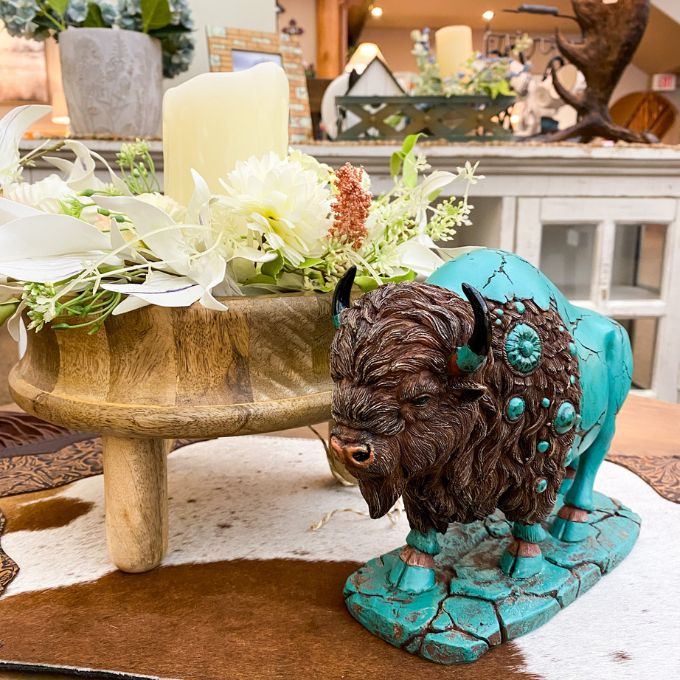Turquoise Bison Figurine