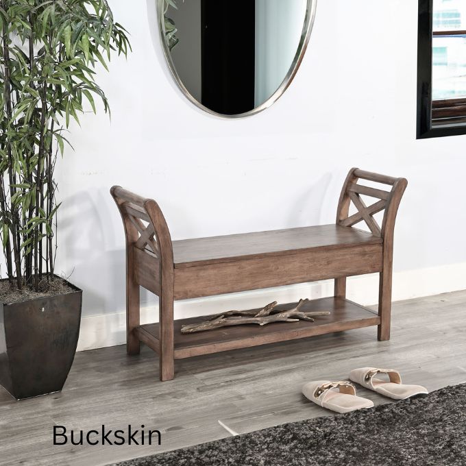 Accent Bench (48") with Storage - Multiple Colors available at Rustic Ranch Furniture and Decor.