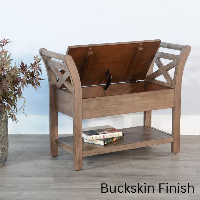 Accent Bench with Storage - Multiple Colors available at Rustic Ranch Furniture and Decor.