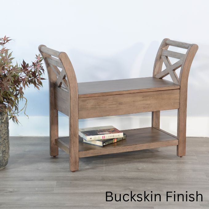 Accent Bench with Storage - Multiple Colors available at Rustic Ranch Furniture and Decor.