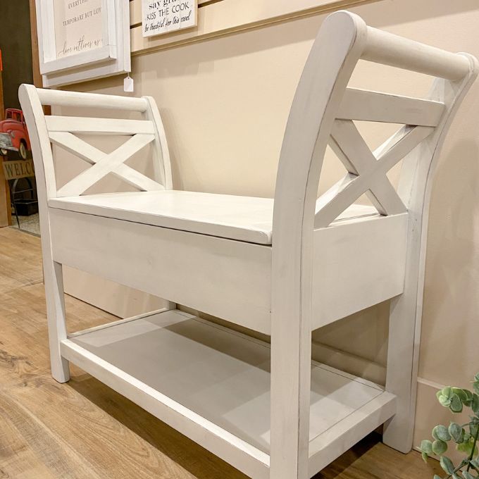 Accent Bench with Storage - Multiple Colors available at Rustic Ranch Furniture and Decor.