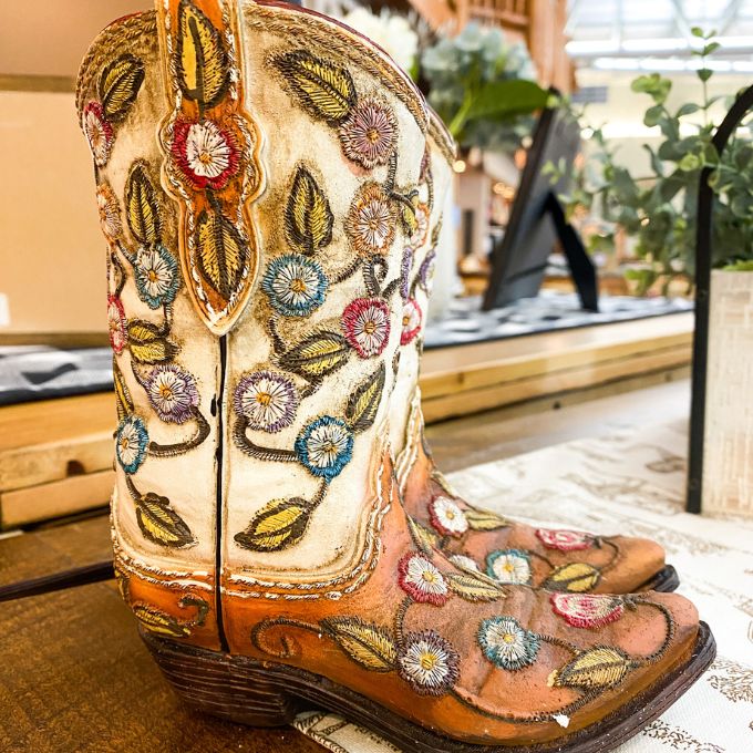 Embroidered Cowboy Boot Lamp