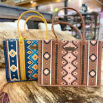 Southwest Aztec Tote Bag - Brown