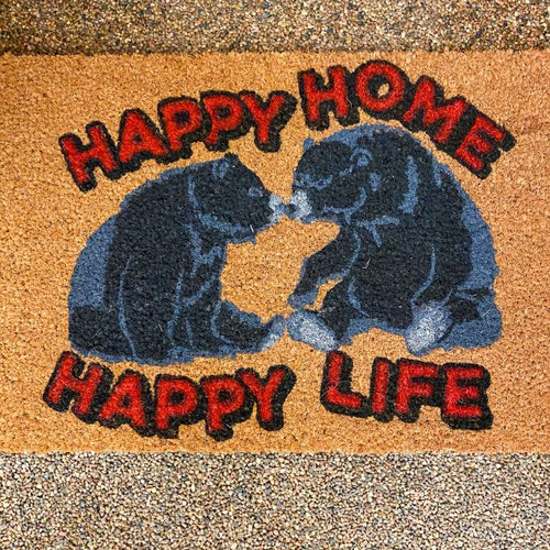 Bear Happy Home Coir Mat