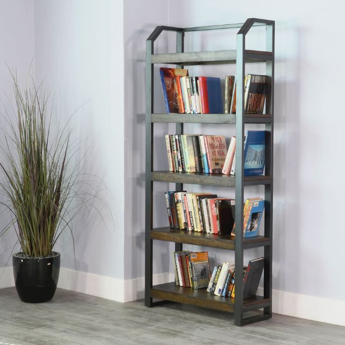 Homestead Bookcase with Metal Frame available at Rustic Ranch Furniture and Decor.