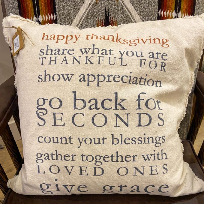 Happy Thanksgiving Rules Pillow by Mud Pie