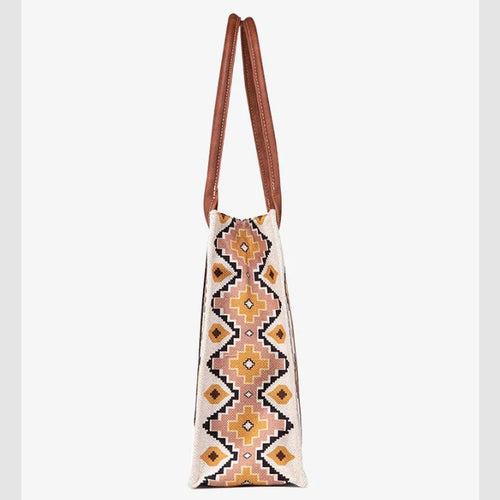 Soutwest Aztec Wide Tote Bag - Coffee