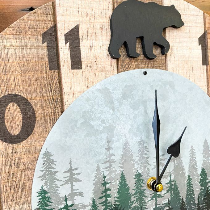 Wood Bear Clock