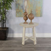 White Sand Round End Table available at Rustic Ranch Furniture and Decor.