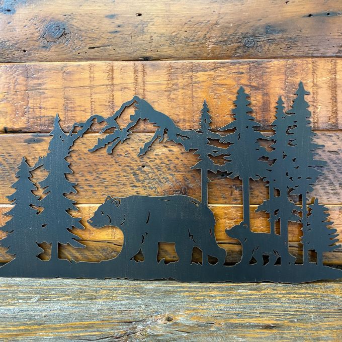 Bear Cubs and Tree Metal Wall Decor - Two Styles