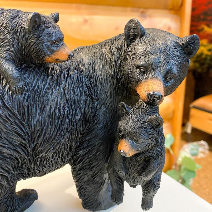 Black Bear Family Figurine
