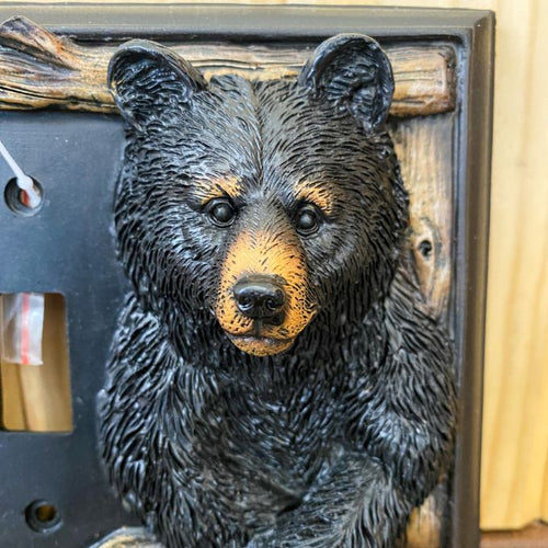Bear in Window Double Switch Cover