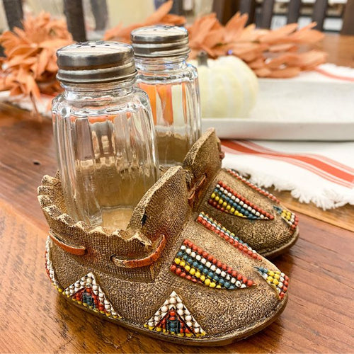 Native Beaded Boots Salt & Pepper Set