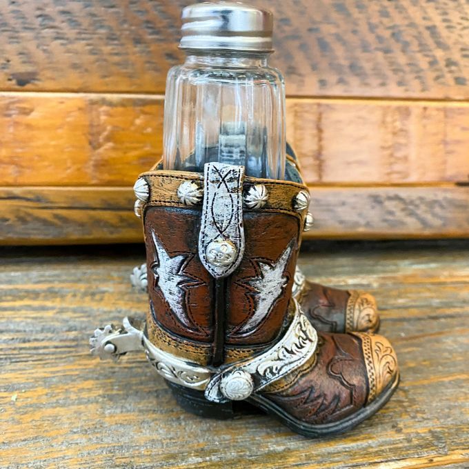 Cowboy Boots Salt and Pepper Shaker Holder