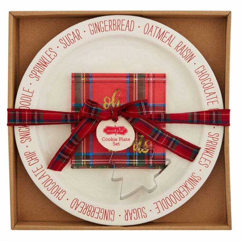 Tartan Cookie Plate Set by Mud Pie