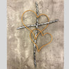 Sticks & Heart Metal Cross