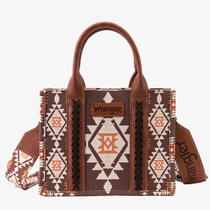 Southwest Canvas Crossbody/Tote Bag - Coffee