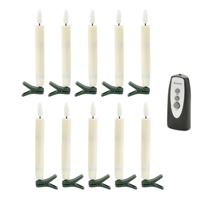 Christmas Taper Clip on Tree Timer Candles with Remote