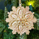 Washed Gold Snowflake Ornament - Three Styles