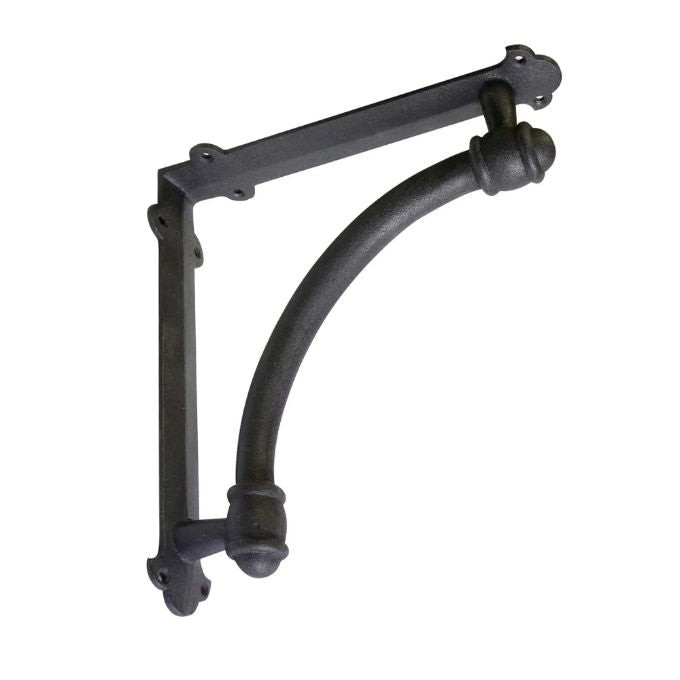 Half Round Shelf Bracket - Black,9"