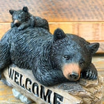 Mama and Baby Bear Welcome Log Figurine available at Rustic Ranch Furniture and Decor.
