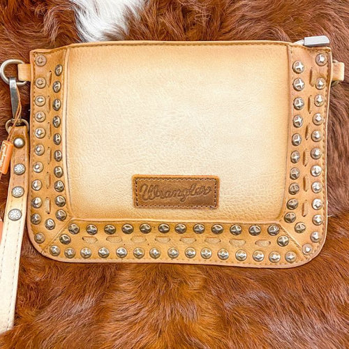 Studded Wristlet/Crossbody Bag - Khaki