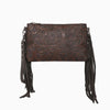 Floral Fringe Crossbody Bag - Coffee