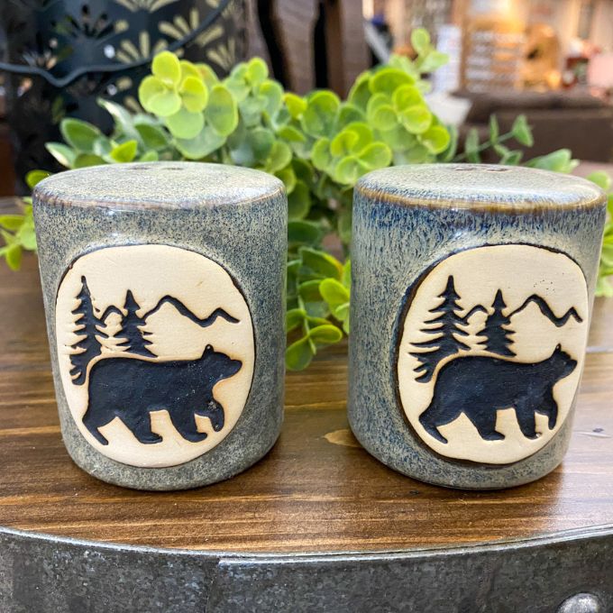 Black Bear Salt & Pepper Set - Three Colours