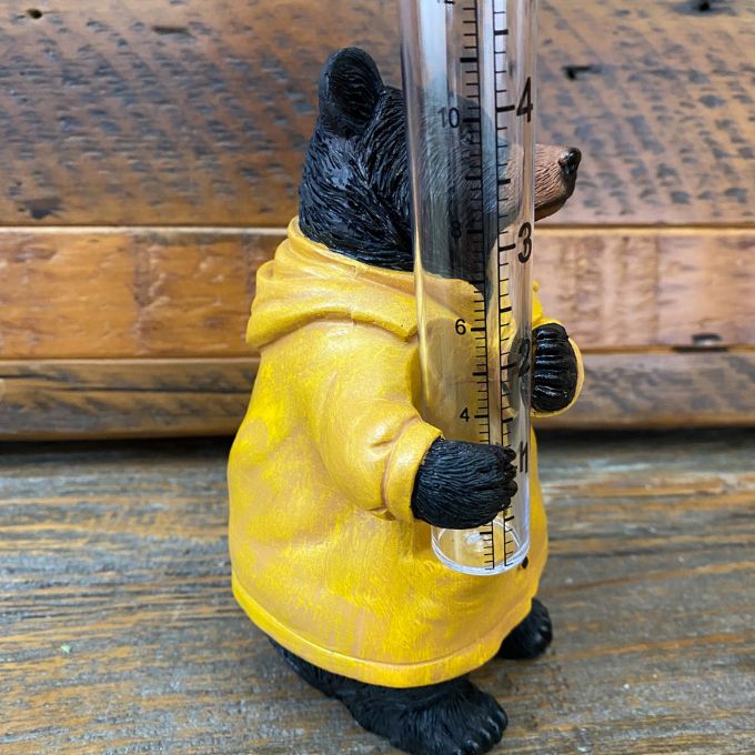 Black Bear Rain Gauge available at Rustic Ranch Furniture and Decor.