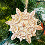Washed Gold Snowflake Ornament - Three Styles