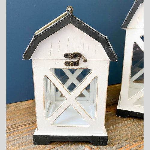 Small White Barn Lantern
